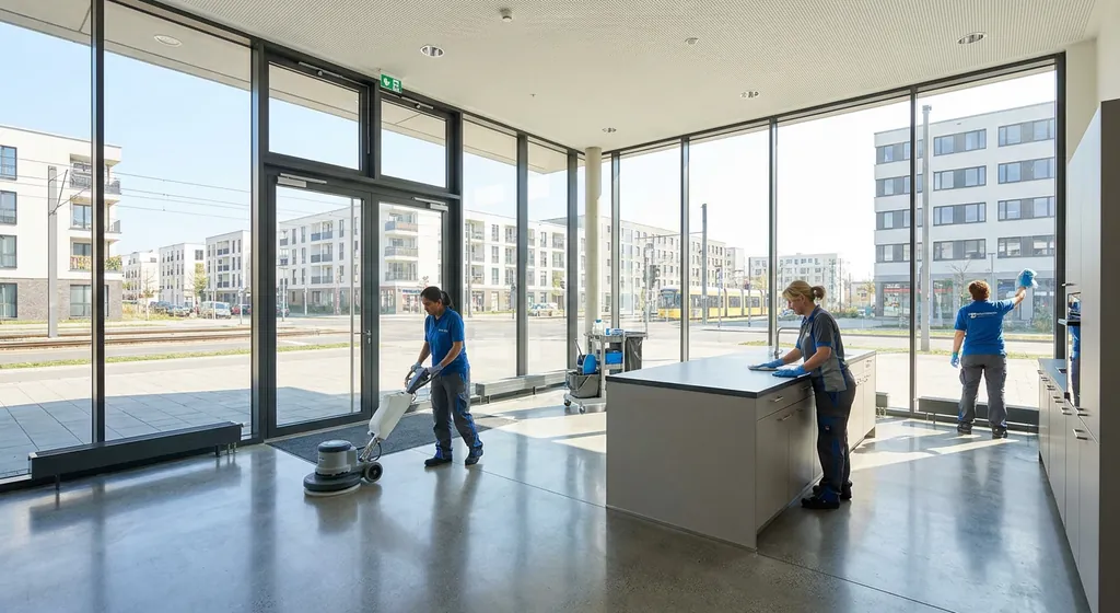 Reinigungsteam in Lichtenberg bei Büro- und Gebäudereinigung